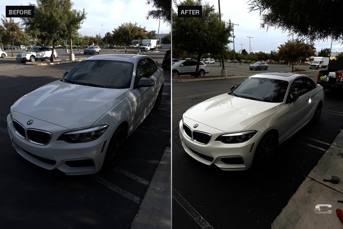 BMW coupe before and after detailing