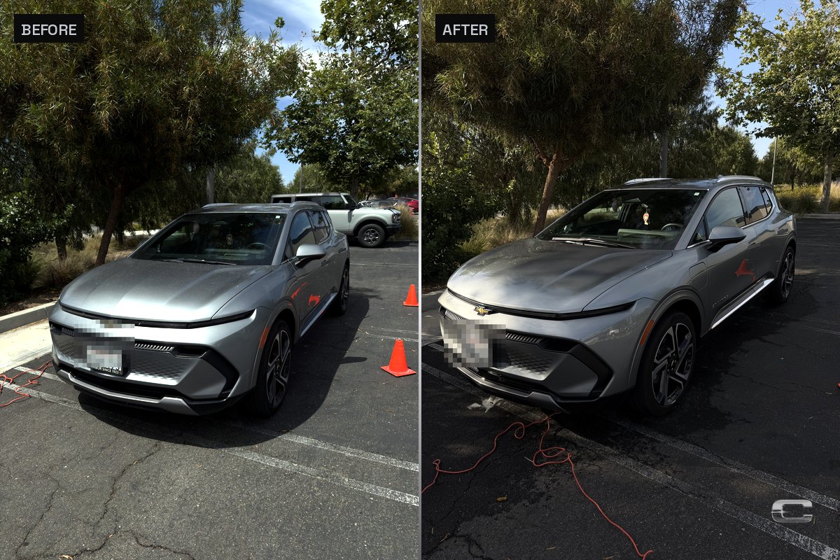 Chevy Equinox EV before and after detailing